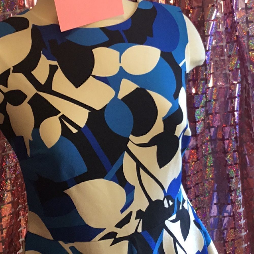NWOT sleeveless dress in bright bold pattern in size 4 by TAYLOR - Picture 4 of 13
